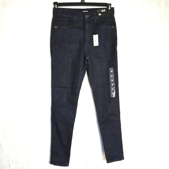 Express Denim - EXPRESS Women's 8 Jeans High Rise Skinny Dark Wash City Sleek Casual Stretch NWT